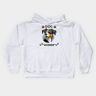 dogs dog Woof Kids Hoodie